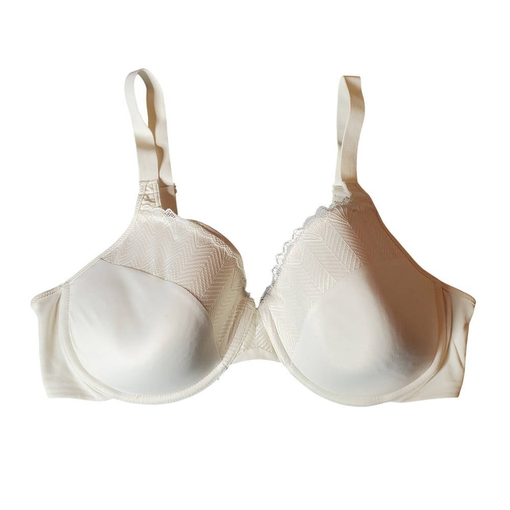 Bali Underwire Bra Women 40C Ivory Good Lace Trim Support